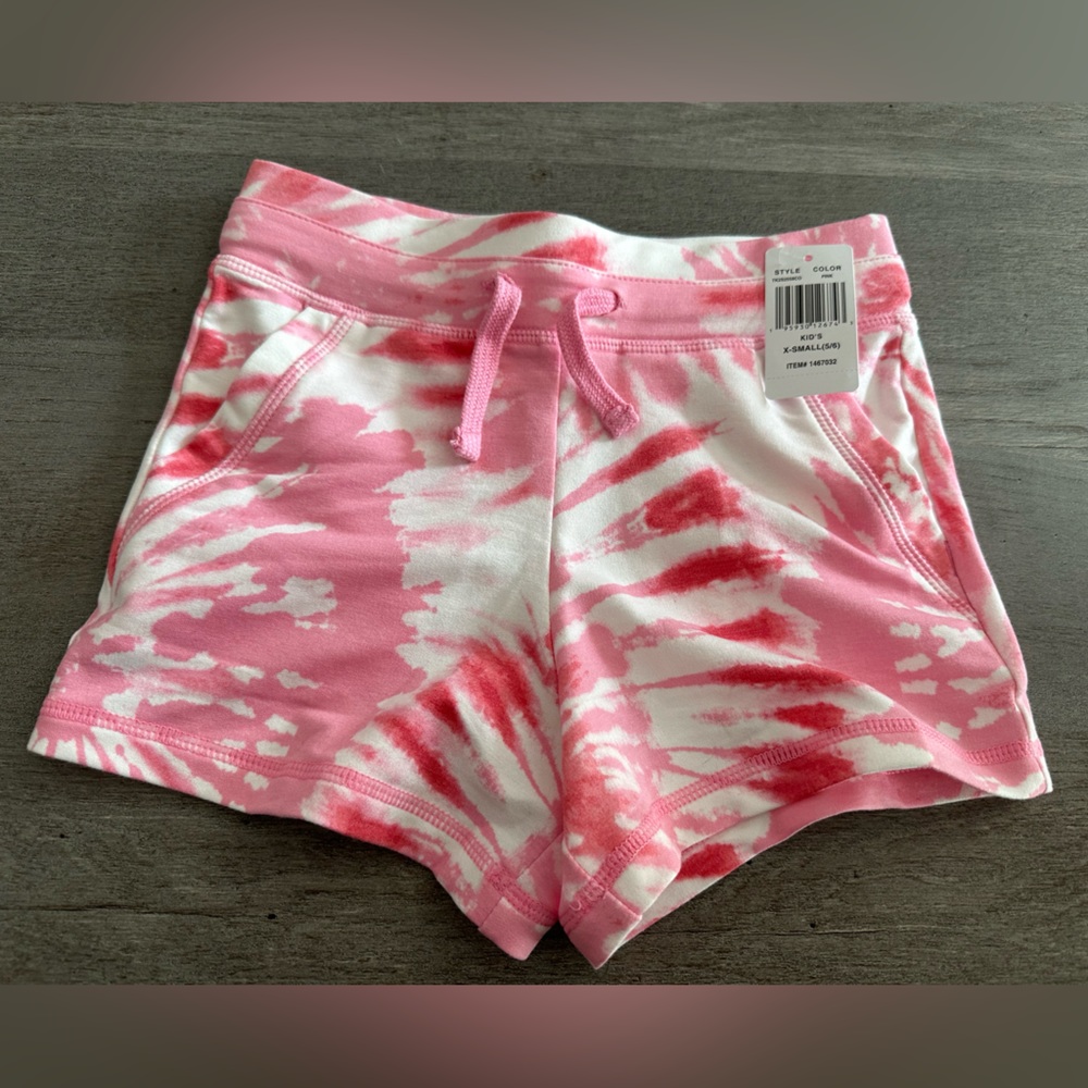 Tie-dye pink shorts